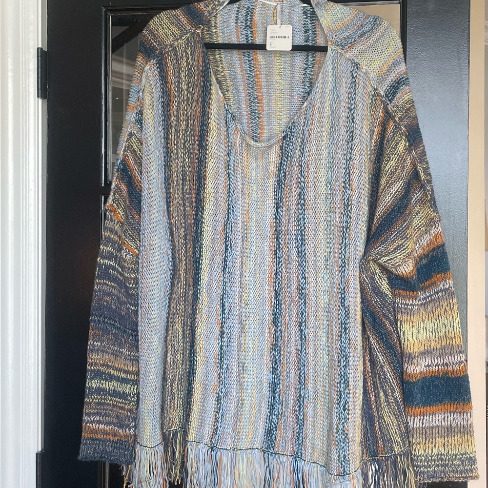 Free People Beach Poncho Blue Large